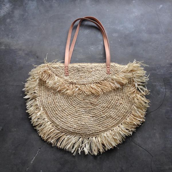 Raffia fringe bag outlet
