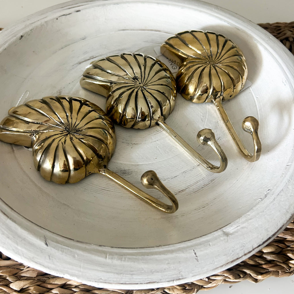 Brass Nautical Shell Wall Hook