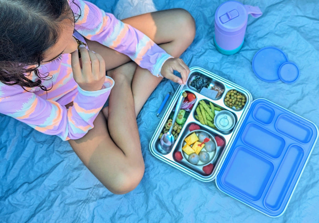 PureBento – Stainless Steel Bento Box with 5 Compartments & Bonus Containers [Green]