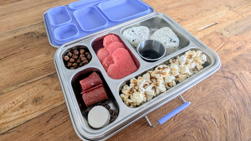 PureBento – Stainless Steel Bento Box with 5 Compartments & Bonus Containers [Purple]