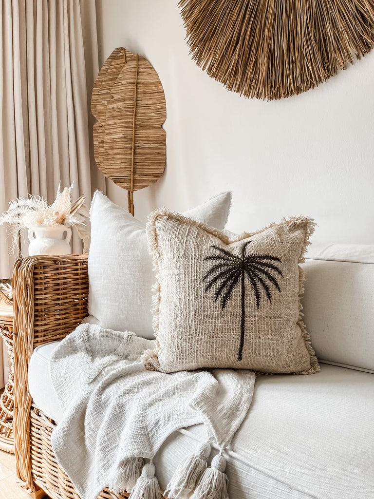 Sandy Palm Tree Cushion Cover