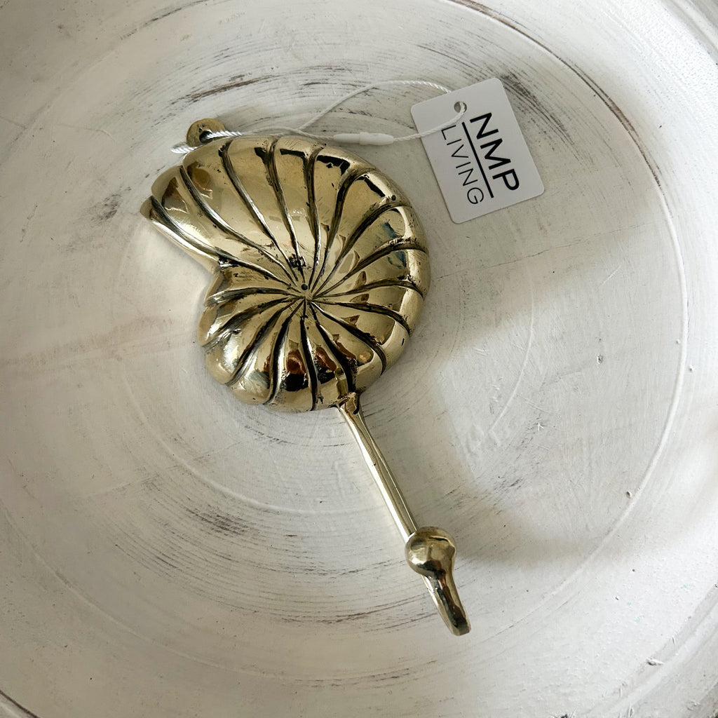 Brass Nautical Shell Wall Hook