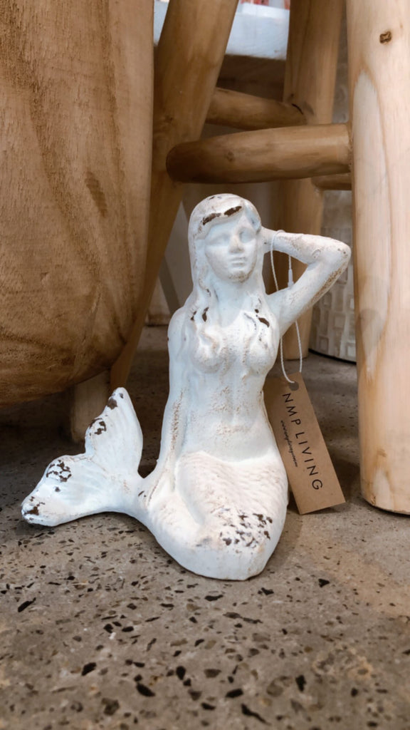 Whitewash Mermaid Door Stopper