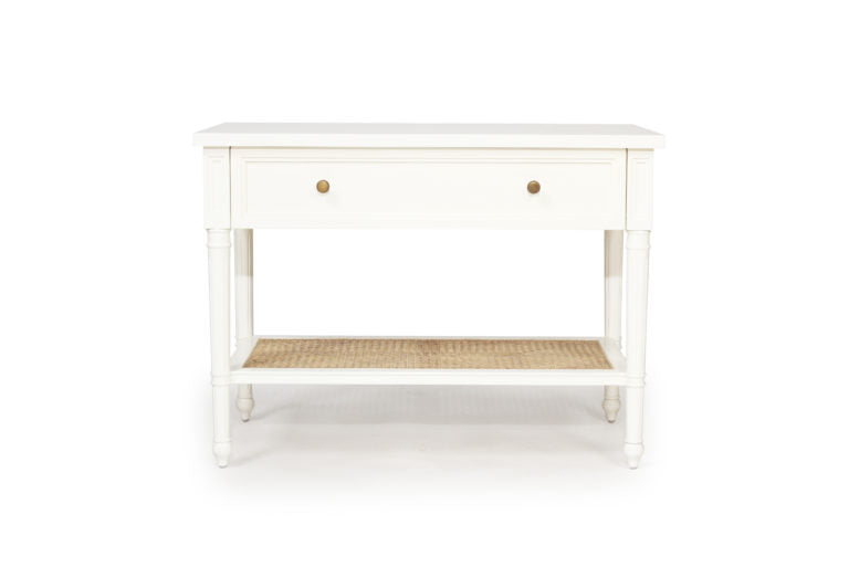 Demi Cane Nightstand / Bedside {White}