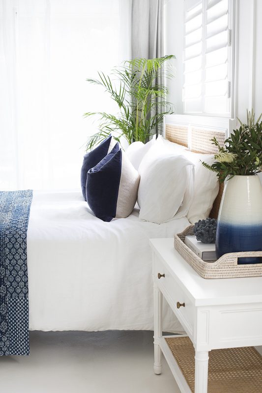 Demi Cane Nightstand / Bedside {White}