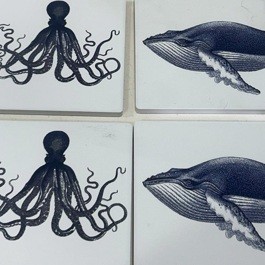 Whale / Octopus Coasters Set