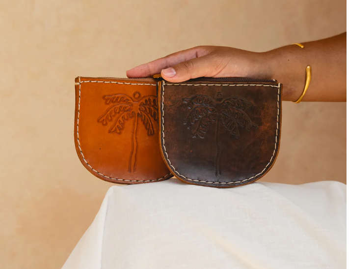 Palms Leather Pouch