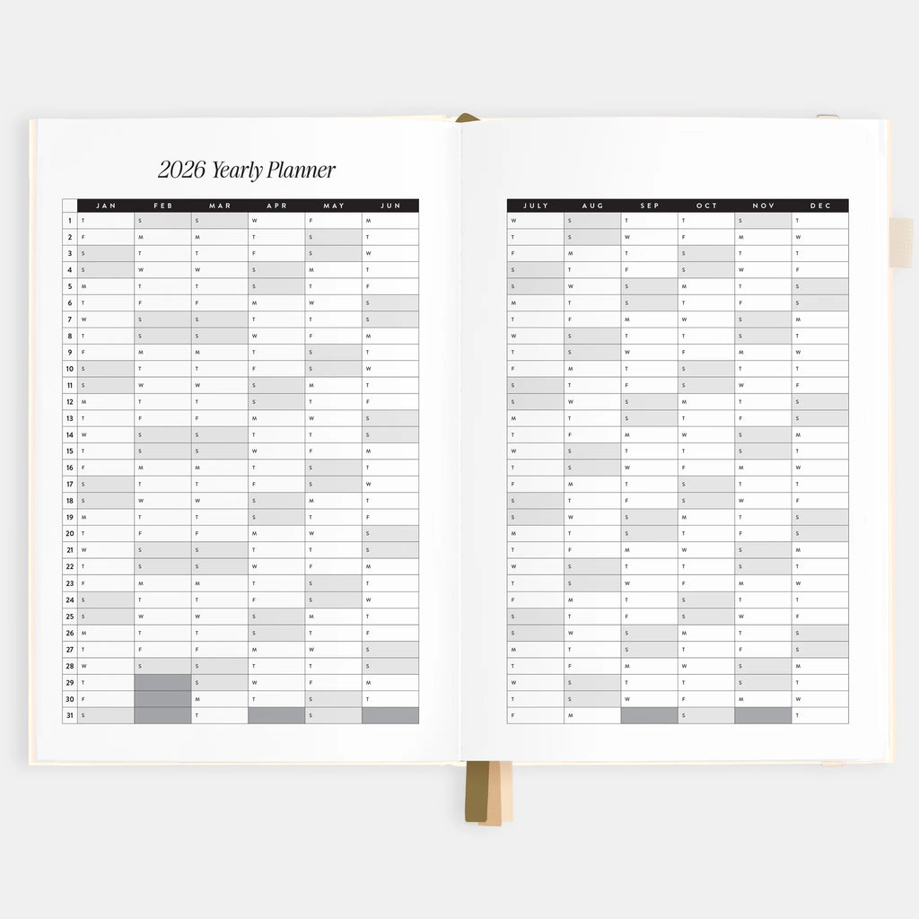 2026 A5 Horizontal Planner - Cream