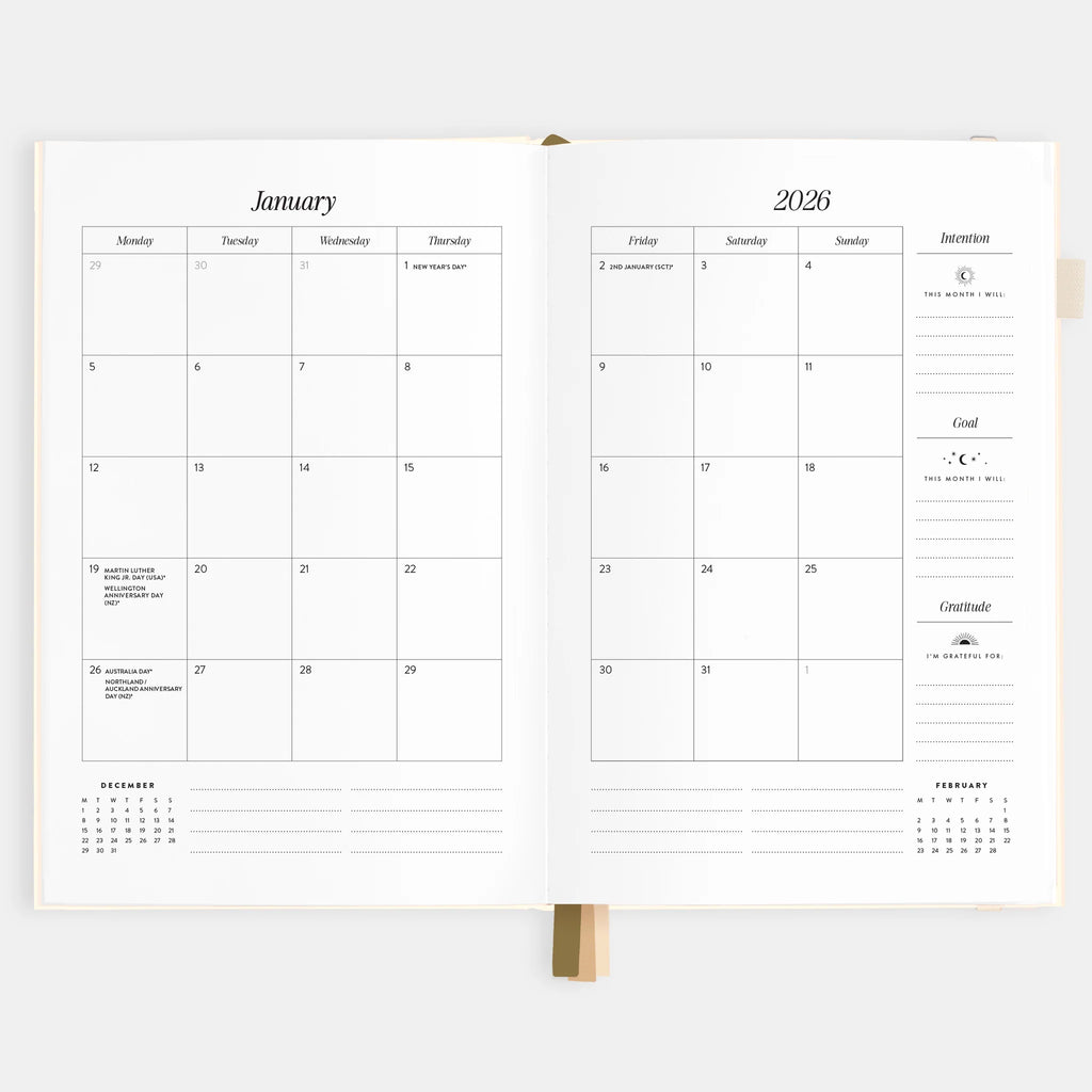 2026 A5 Horizontal Planner - Cream