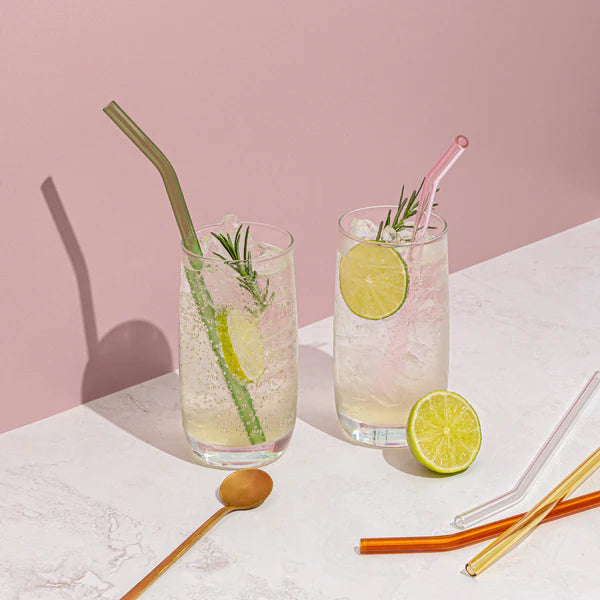 Reusable Glass Drinking Straws - Multi-colour