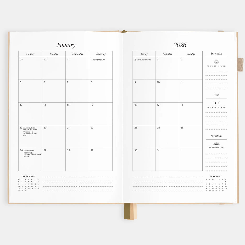 2026 A5 Horizontal Planner - Cream
