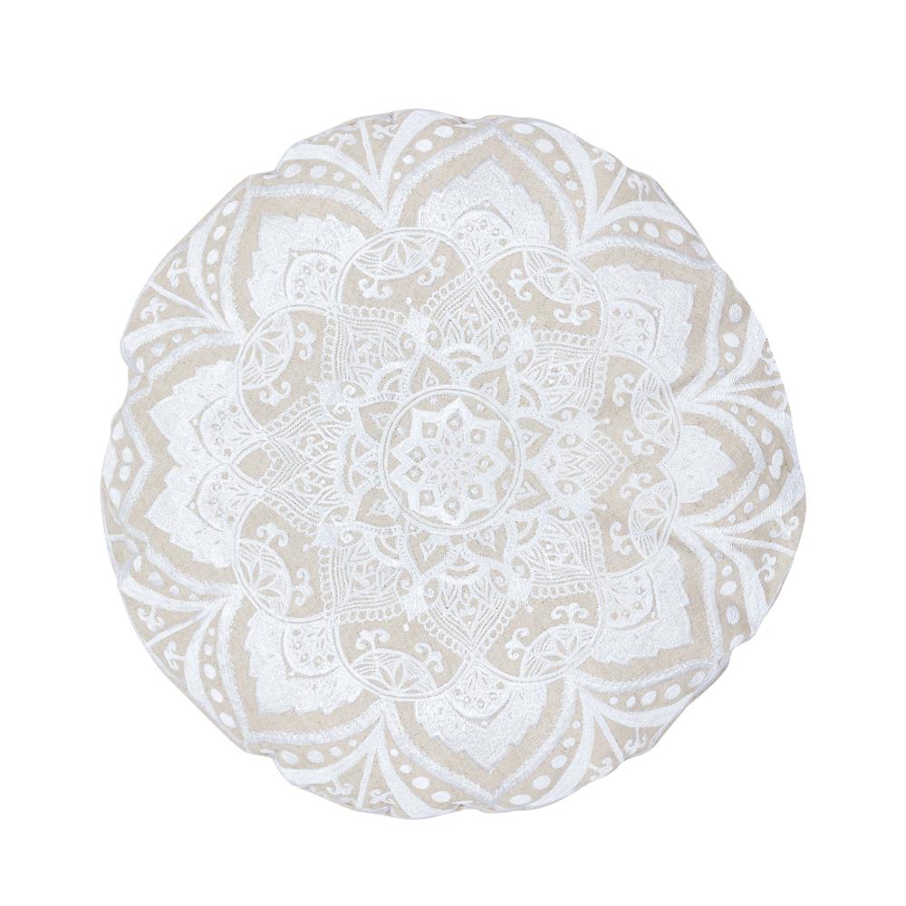 White Mandela Roundie Cushion