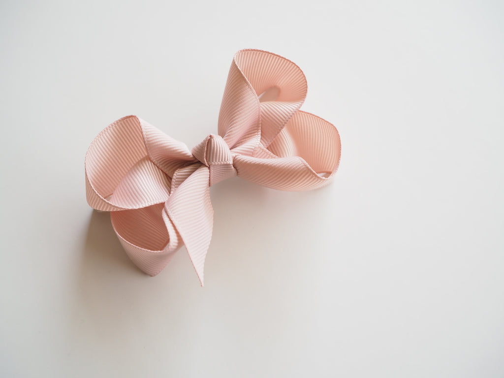 Nude Clip Bow - Small Piggy Tail Pair