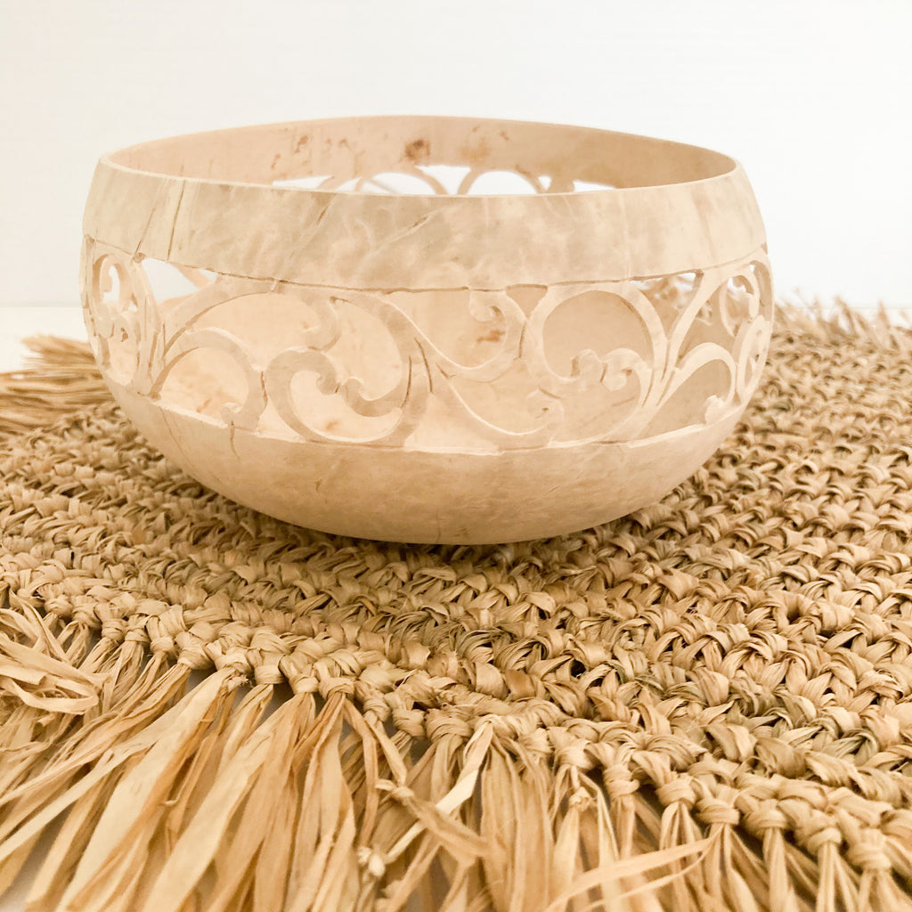 Carved Coconut Bowl
