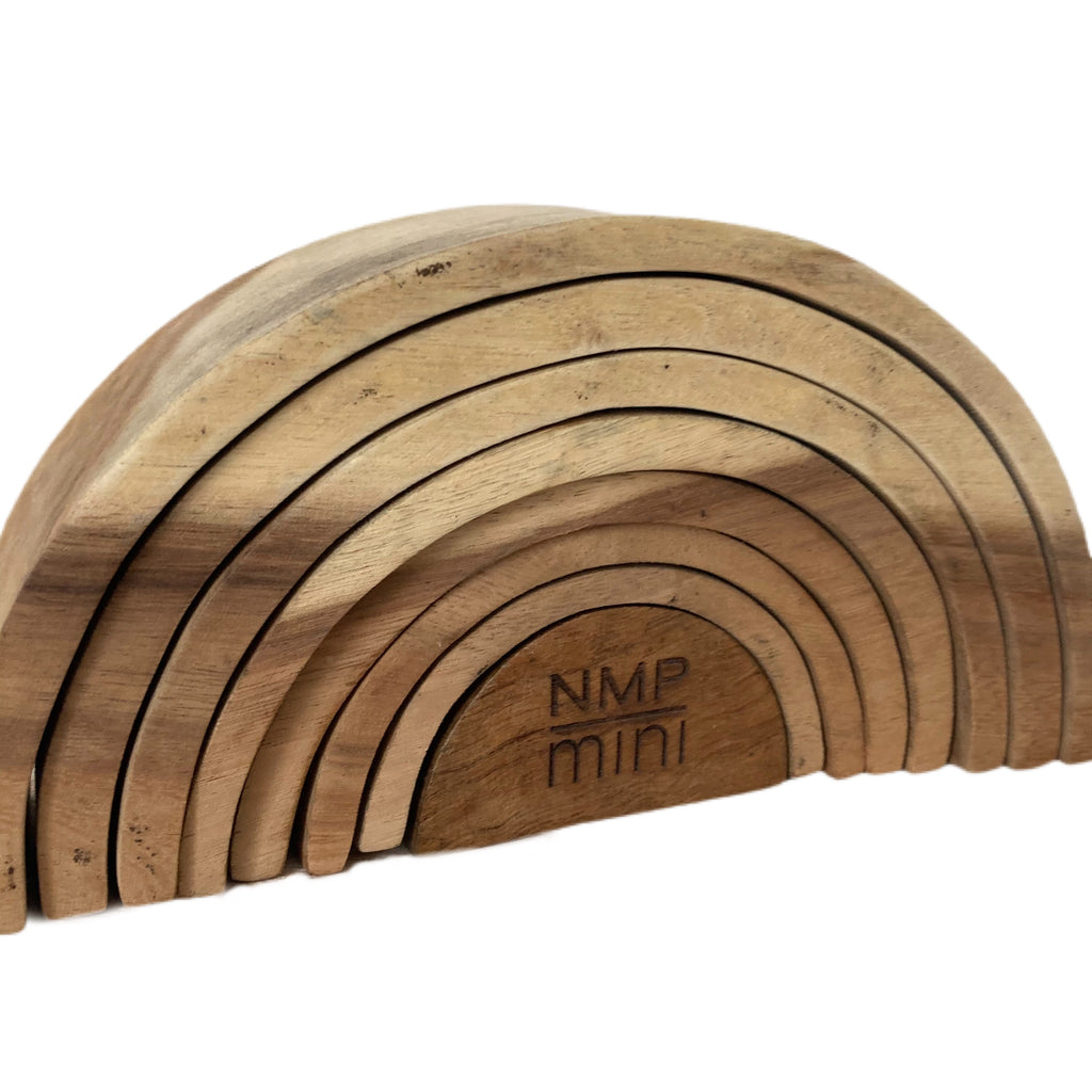 Natural Wooden Rainbow Stacker - NMP mini