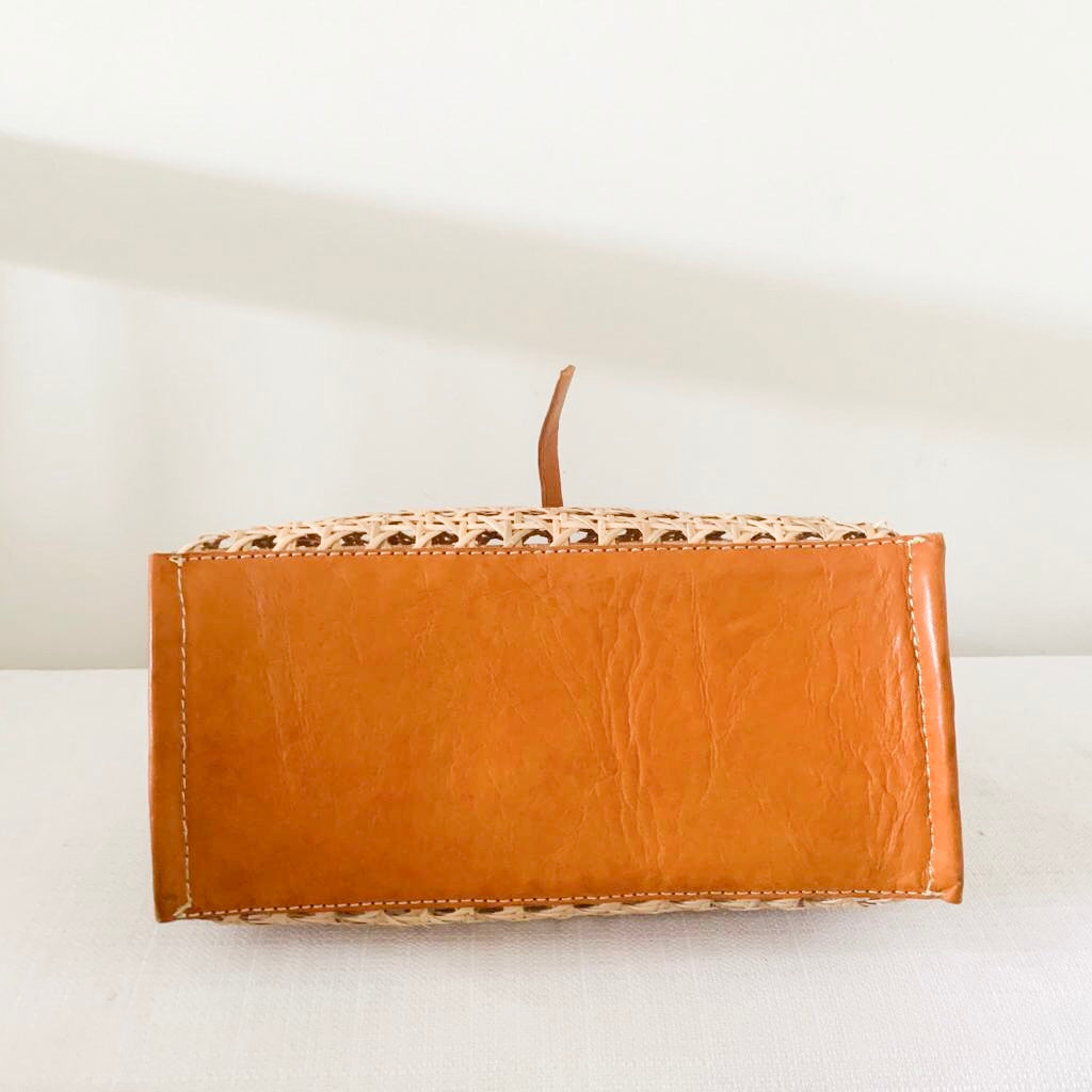 Rawa Leather & Rattan Bag [Medium]