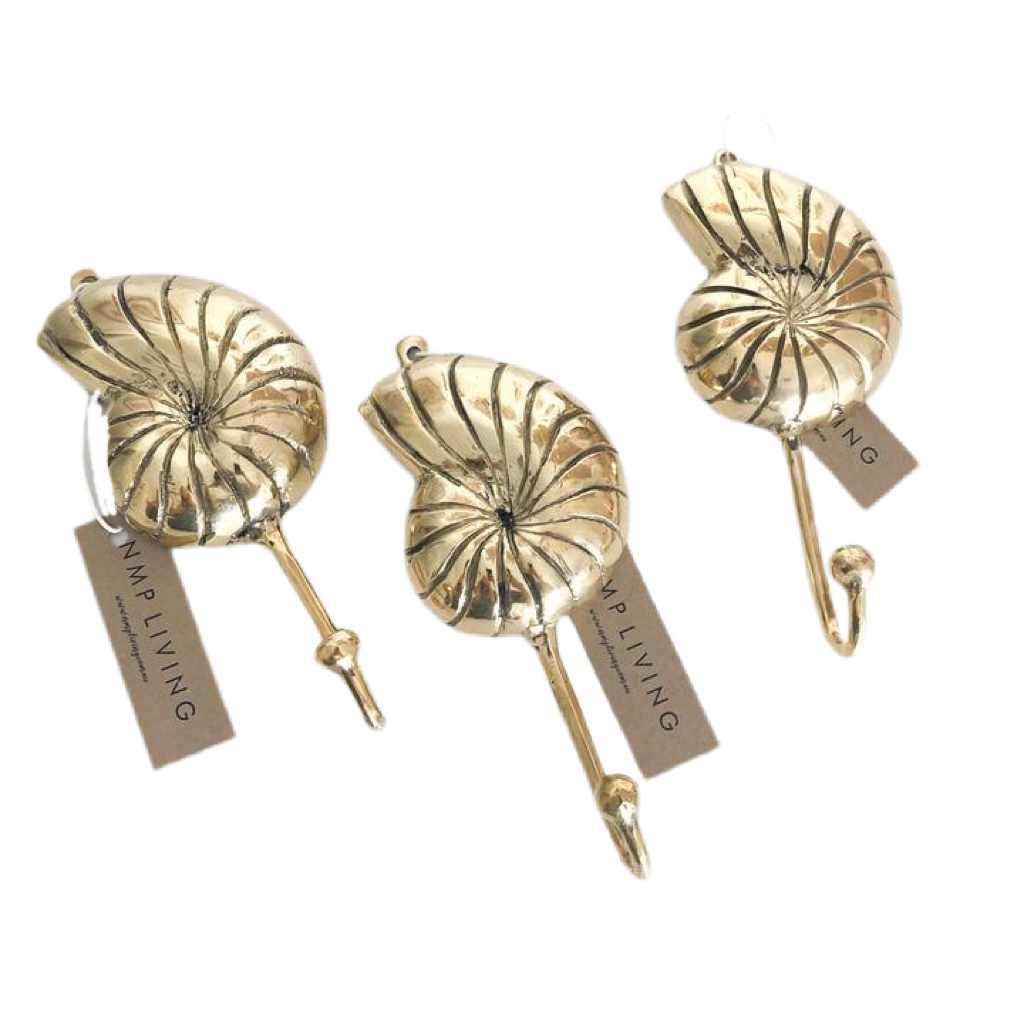 Brass Gold Nautilus Seashell Hook