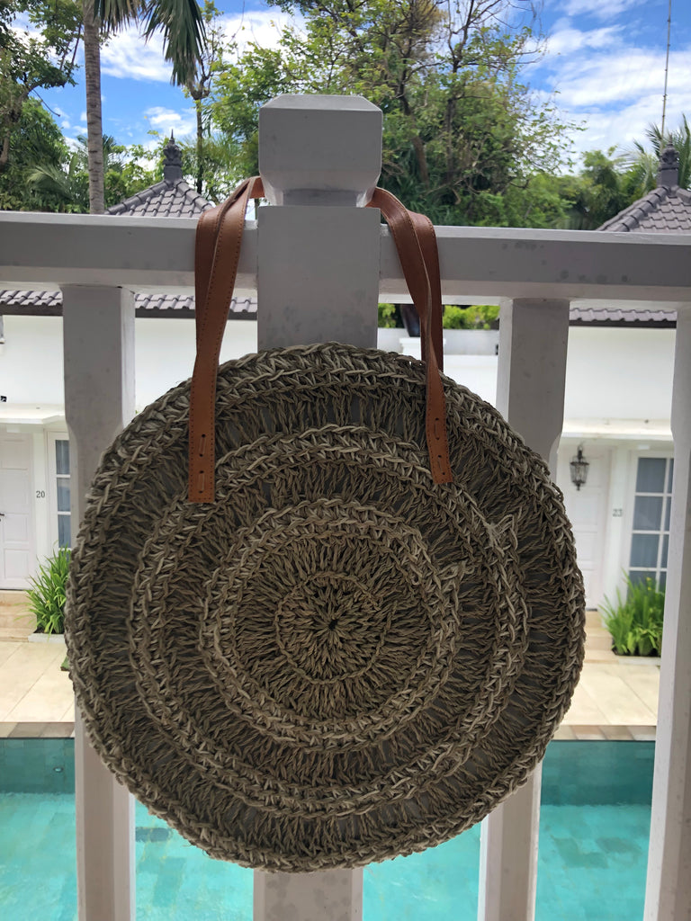 Round Mandala Bag (Natural/ White)