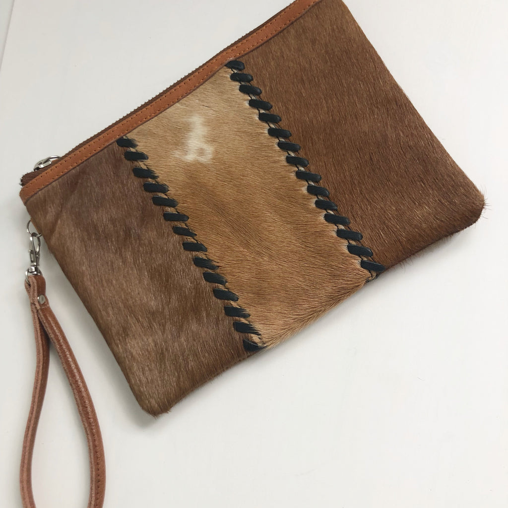 Cow Hide Leather Clutch