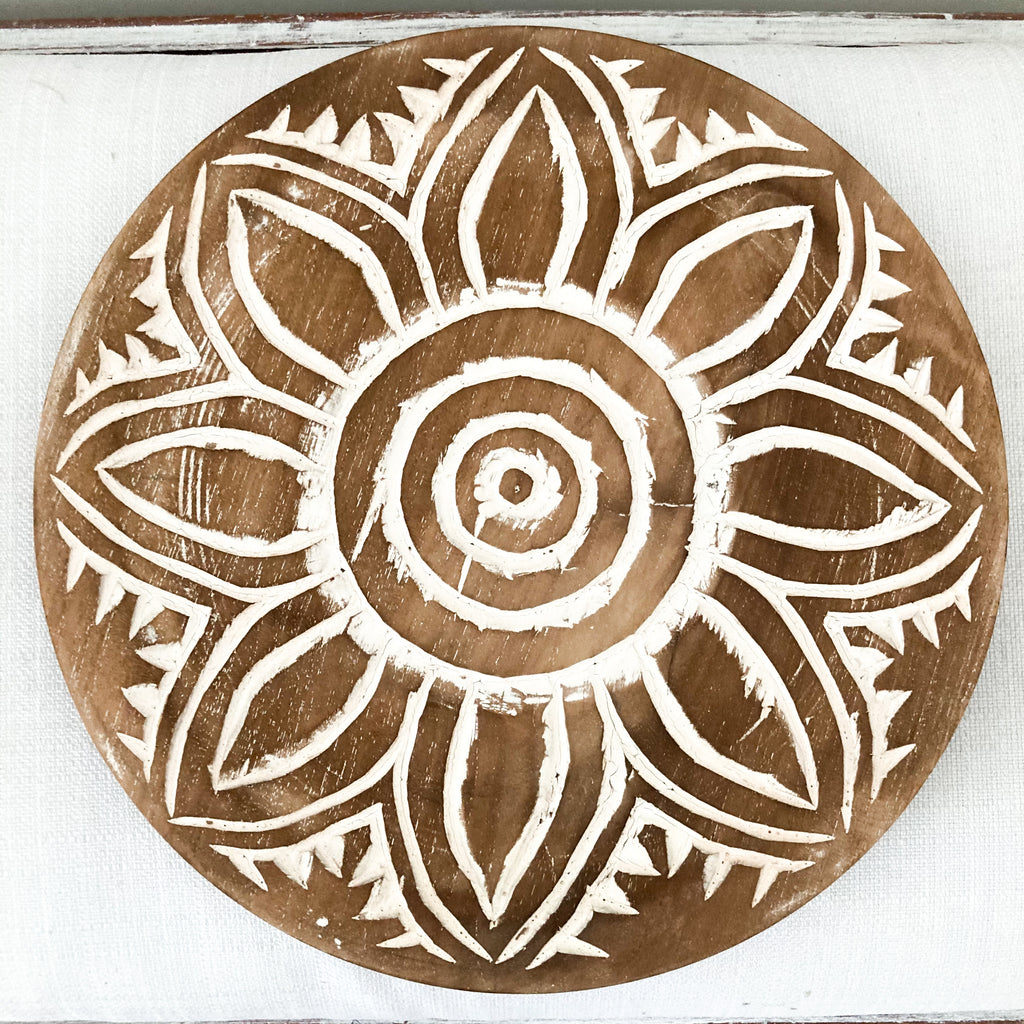 Handcarved Lotus Plate