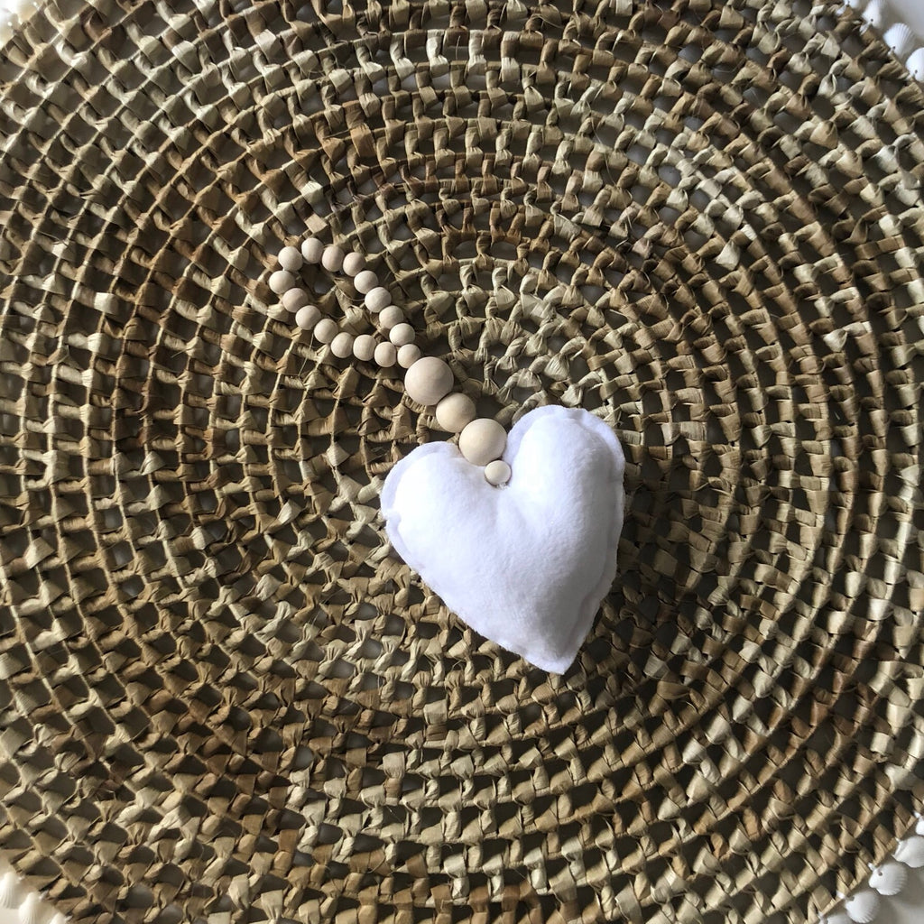 Love Heart Tassel Garland (White)