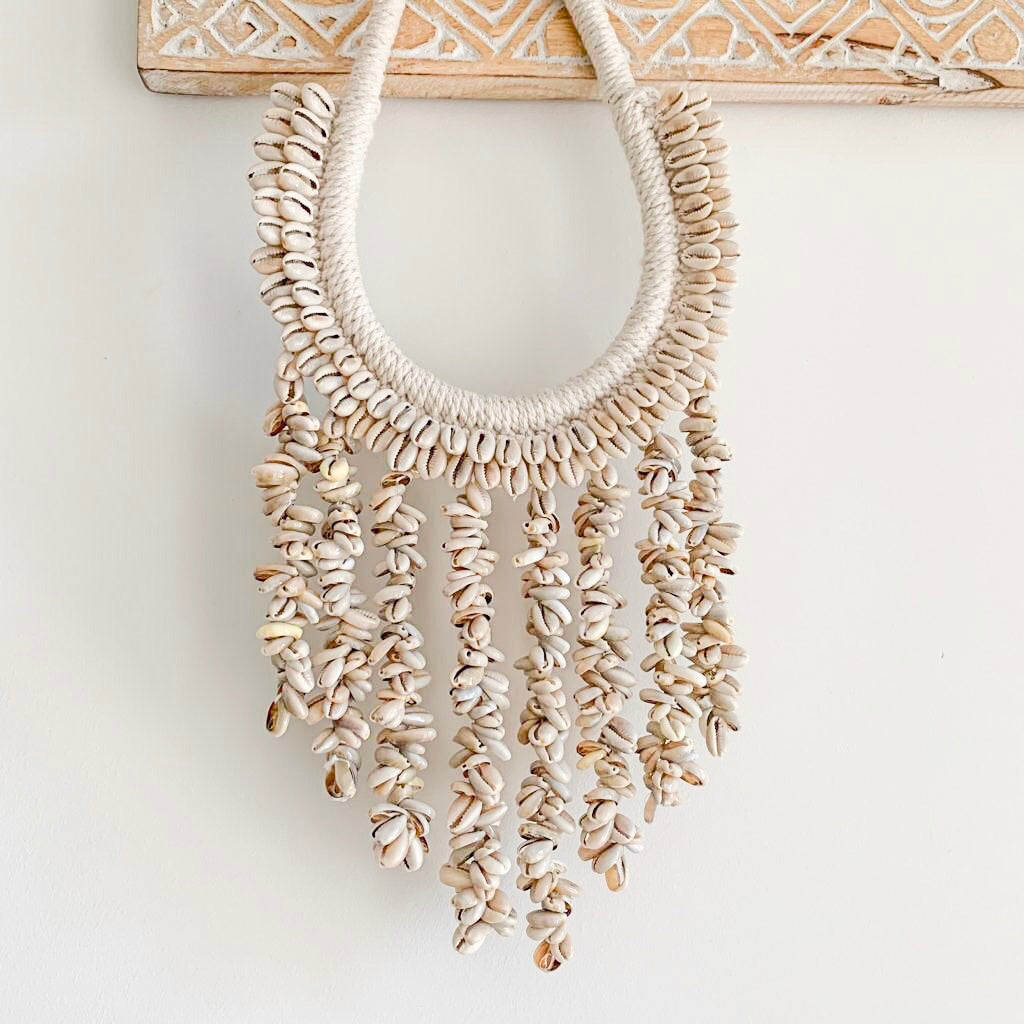 Kanji Shell Necklace Wall Hanging