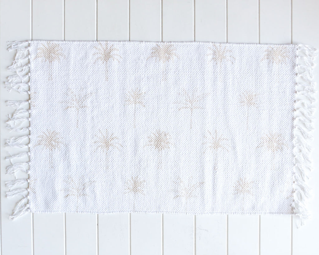 Palm Print Mat - White/Natural