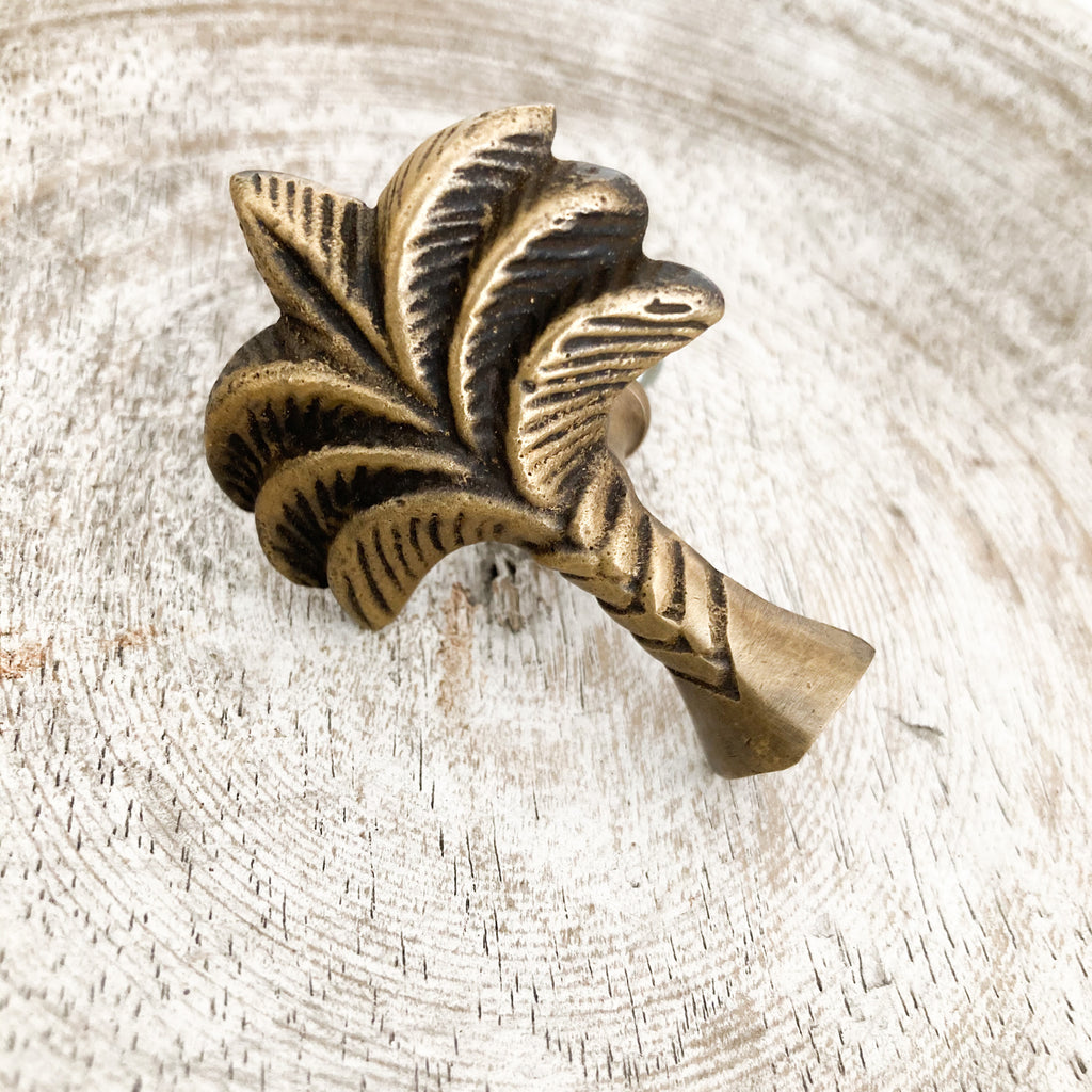 Brass Palm Tree Drawer Knobs